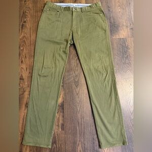 Peter Millar Pants Mens 36x33 Olive Ultimate Sateen 5 Pocket Performance Golf